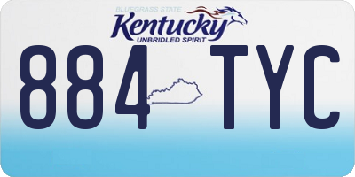 KY license plate 884TYC