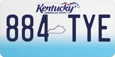 KY license plate 884TYE