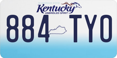 KY license plate 884TYO
