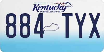 KY license plate 884TYX