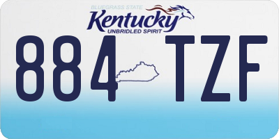 KY license plate 884TZF
