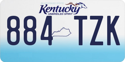KY license plate 884TZK