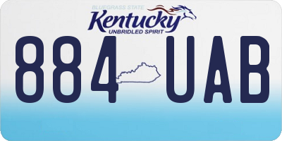 KY license plate 884UAB