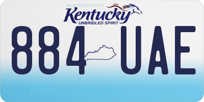 KY license plate 884UAE