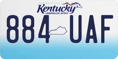 KY license plate 884UAF
