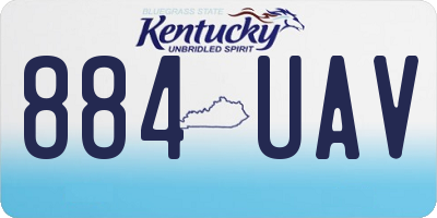 KY license plate 884UAV