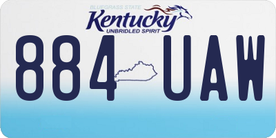 KY license plate 884UAW