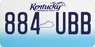 KY license plate 884UBB