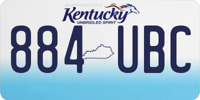 KY license plate 884UBC