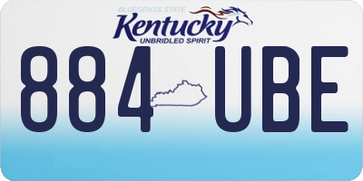 KY license plate 884UBE
