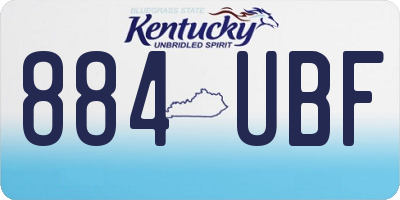 KY license plate 884UBF