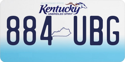 KY license plate 884UBG