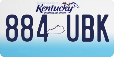 KY license plate 884UBK
