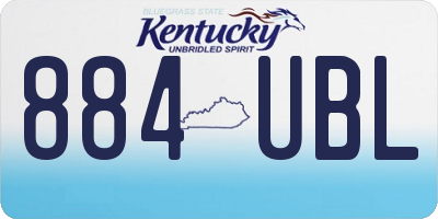 KY license plate 884UBL