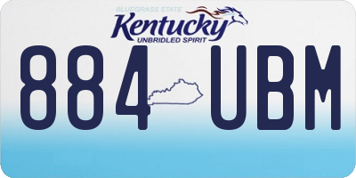 KY license plate 884UBM