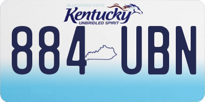 KY license plate 884UBN