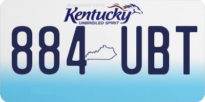 KY license plate 884UBT