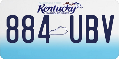 KY license plate 884UBV