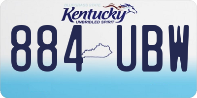 KY license plate 884UBW
