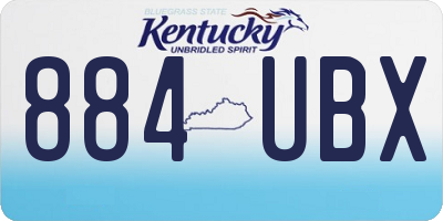 KY license plate 884UBX