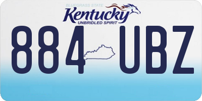 KY license plate 884UBZ