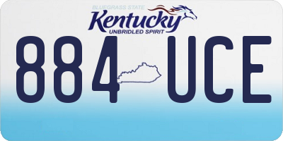 KY license plate 884UCE