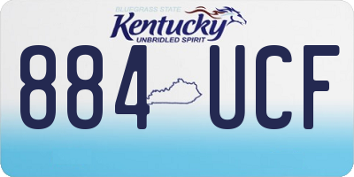 KY license plate 884UCF