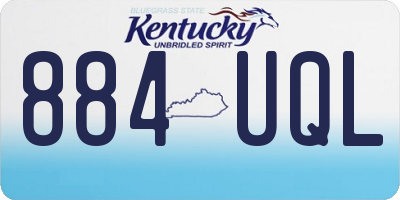 KY license plate 884UQL