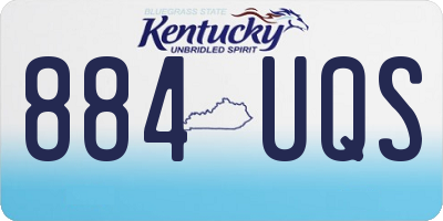 KY license plate 884UQS