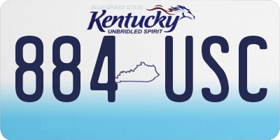 KY license plate 884USC