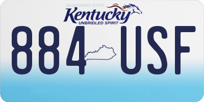 KY license plate 884USF