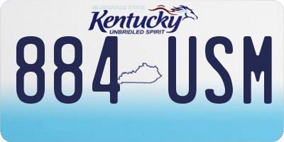 KY license plate 884USM