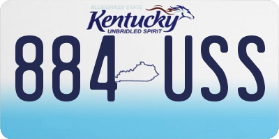KY license plate 884USS
