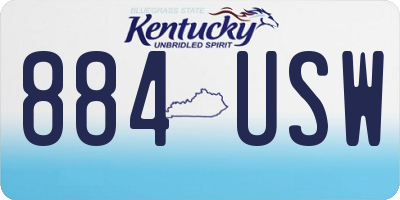 KY license plate 884USW