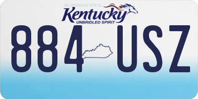 KY license plate 884USZ