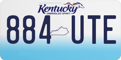 KY license plate 884UTE