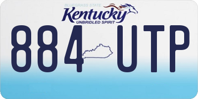 KY license plate 884UTP