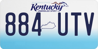 KY license plate 884UTV