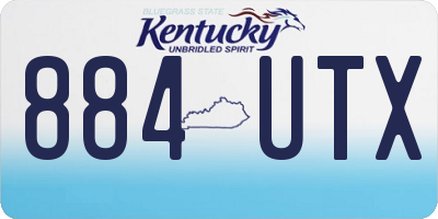 KY license plate 884UTX