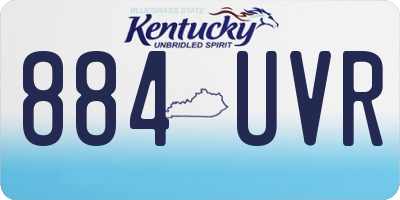 KY license plate 884UVR