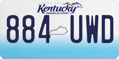 KY license plate 884UWD