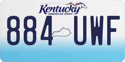 KY license plate 884UWF