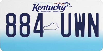 KY license plate 884UWN