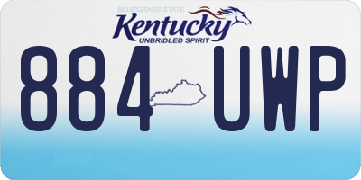 KY license plate 884UWP