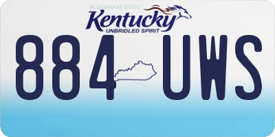 KY license plate 884UWS