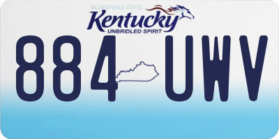 KY license plate 884UWV
