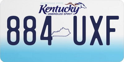 KY license plate 884UXF