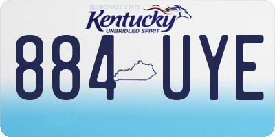 KY license plate 884UYE