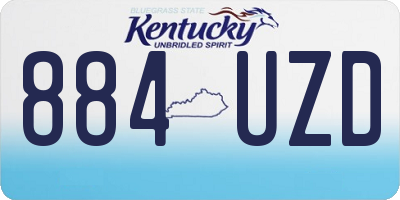 KY license plate 884UZD