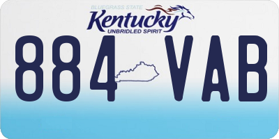 KY license plate 884VAB